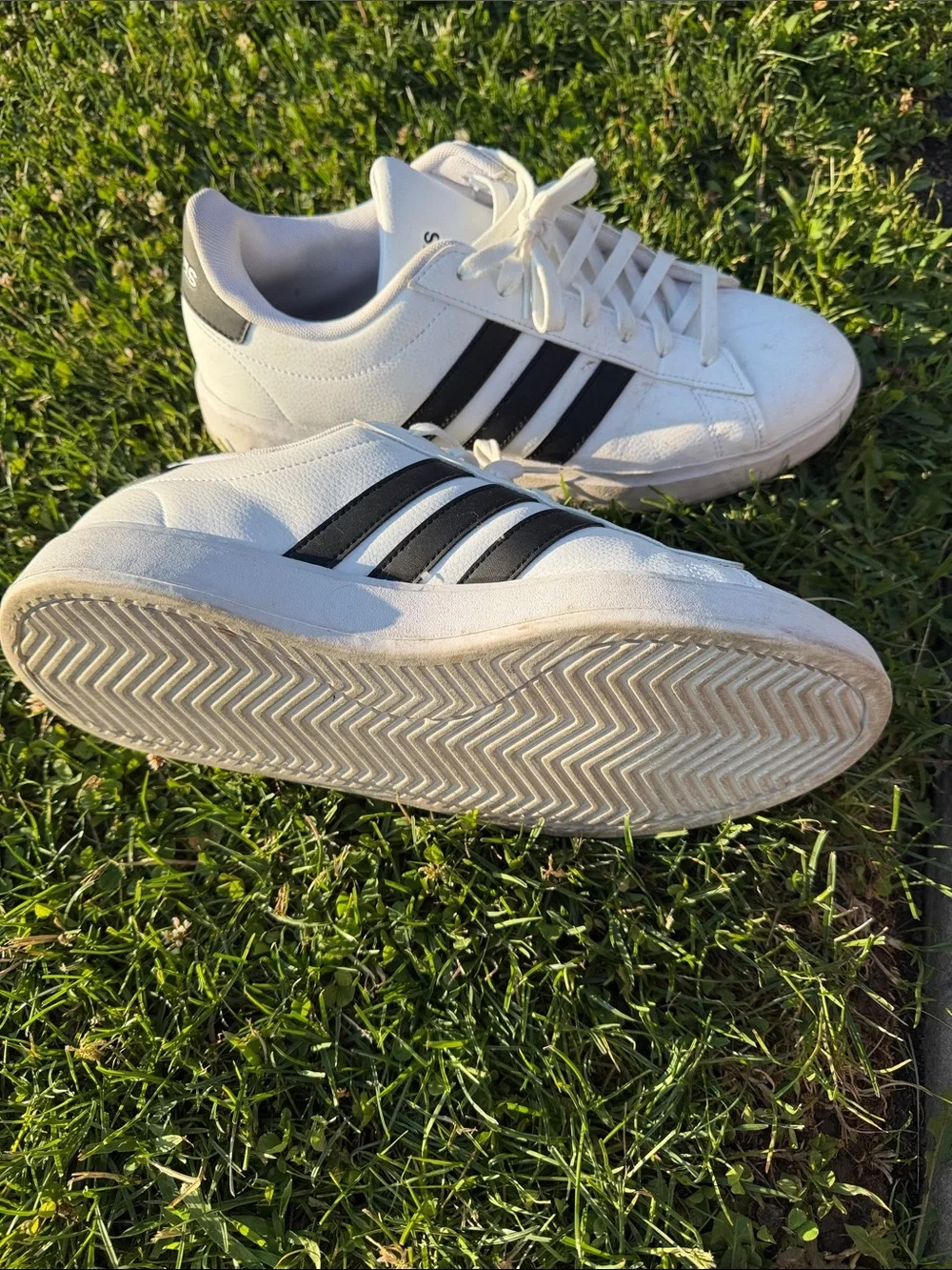 Adidas White and Black Low-Top Sneakers